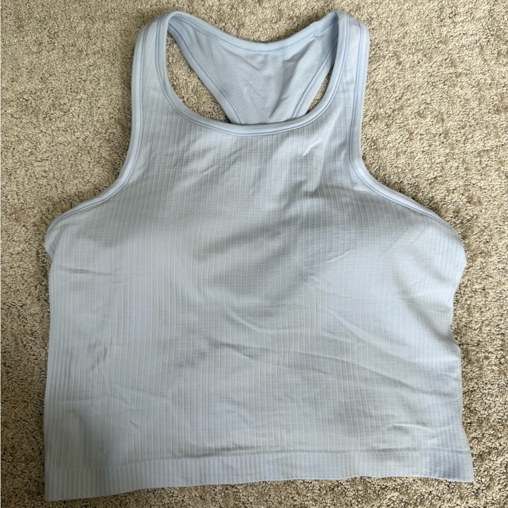 Light Gray Ribbed Tank Top